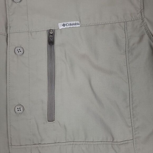 Columbia Kestrel Trail II UPF 50 Button Down Short Sleeve Shirt Gray Mens Medium - Picture 3 of 9